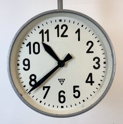 Large Industrial Double Sided Railway or Factory Clock from Pragotron, 1950s-CGF-1767437