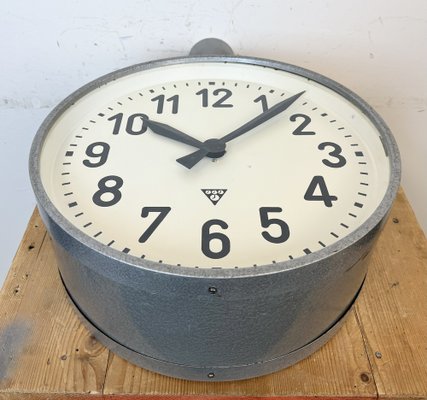 Large Industrial Double Sided Railway or Factory Clock from Pragotron, 1950s-CGF-1767437