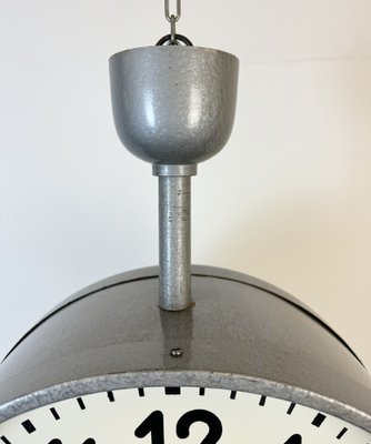 Large Industrial Double Sided Railway or Factory Clock from Pragotron, 1950s-CGF-1767437