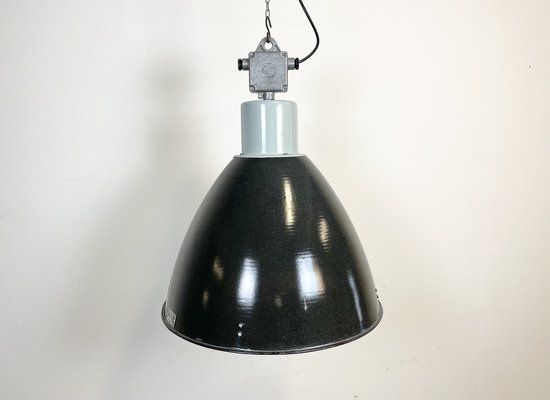 Large Industrial Enamel Factory Pendant Lamp from Elektrosvit, 1960s-CGF-1260653