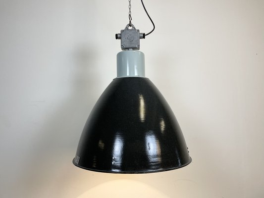 Large Industrial Enamel Factory Pendant Lamp from Elektrosvit, 1960s-CGF-1260653