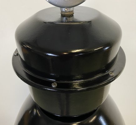 Large Industrial Factory Lamp in Black with Clear Glass Cover from Elektrosvit, 1960s-CGF-986325