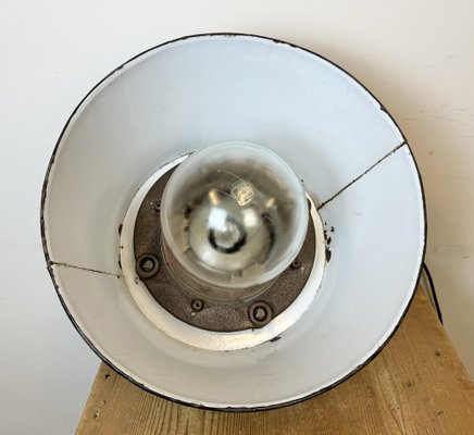 Large Industrial Grey Enamel and Cast Iron Pendant Light from Elektrosvit, 1960s-CGF-1792230