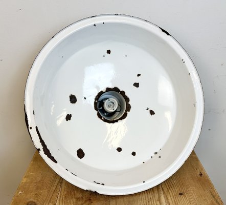 Large Industrial Grey Enamel Factory Lamp, 1950s-CGF-1731828