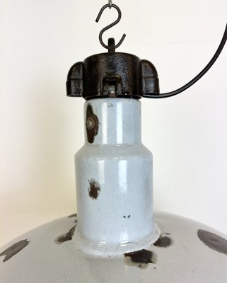 Large Industrial Grey Enamel Factory Lamp, 1950s-CGF-1731828