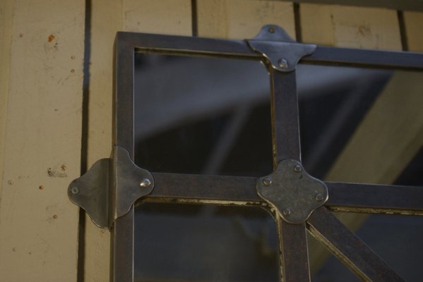 Large Industrial Mirror in Riveted Metal, 1930s-NEN-2041861