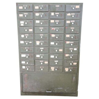 Large Industrial Multi Drawers in Metal, 1940s-DCO-1111955