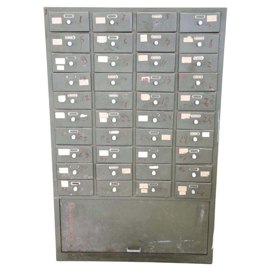 Large Industrial Multi Drawers in Metal, 1940s