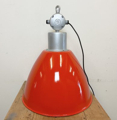 Large Industrial Red Painted Factory Lamp from Elektrosvit, 1960s-CGF-1747354