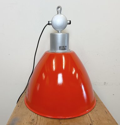 Large Industrial Red Painted Factory Lamp from Elektrosvit, 1960s-CGF-1747354