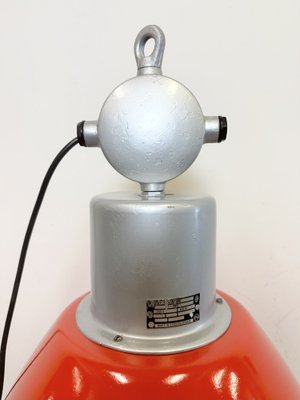 Large Industrial Red Painted Factory Lamp from Elektrosvit, 1960s-CGF-1747354