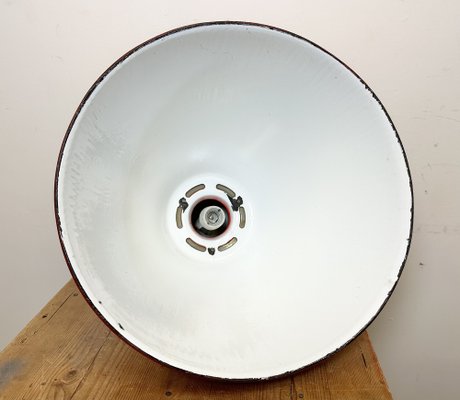 Large Industrial Red Painted Factory Lamp from Elektrosvit, 1960s-CGF-1747354