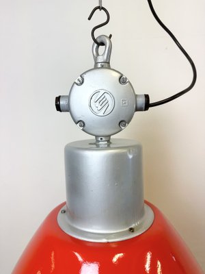 Large Industrial Red Painted Factory Lamp from Elektrosvit, 1960s-CGF-1747354