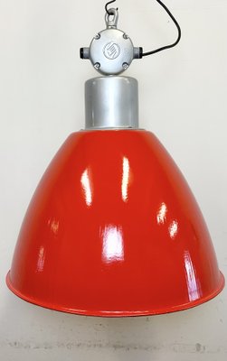 Large Industrial Red Painted Factory Lamp from Elektrosvit, 1960s-CGF-1747354