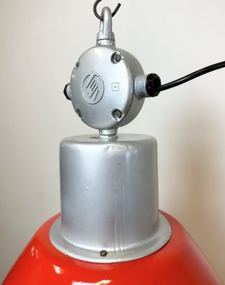 Large Industrial Red Painted Factory Lamp from Elektrosvit, 1960s-CGF-1747354