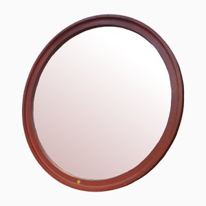 Large Industrial Round Wooden Mirror, 1920s-NEN-2043231