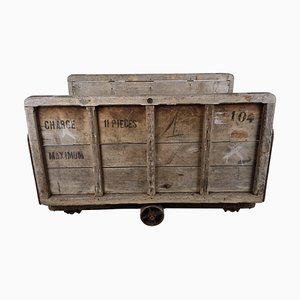 Large Industrial Steel and Wooden Trolley, 1900s-IRH-1313535