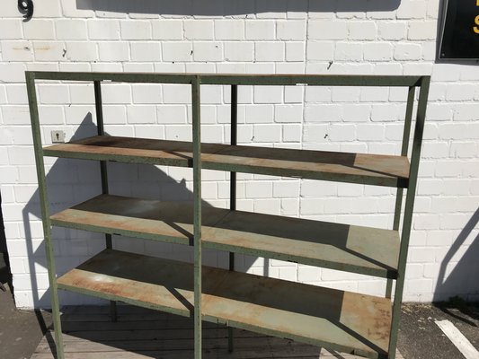 Large Industrial Style Metal Workshop Shelf, 1950s-EXJ-664039