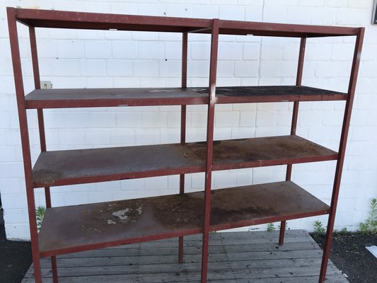 Large Industrial Style Metal Workshop Shelf, 1950s-EXJ-664039