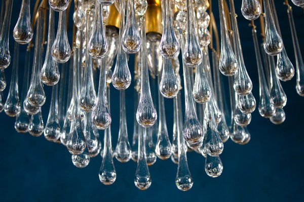 Large Iridescent Murano Glass Drops Chandelier in the Style of Venini, 1970s-MBH-1419163