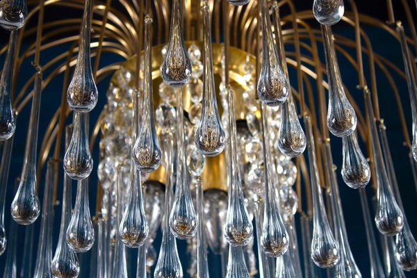 Large Iridescent Murano Glass Drops Chandelier in the Style of Venini, 1970s-MBH-1419163