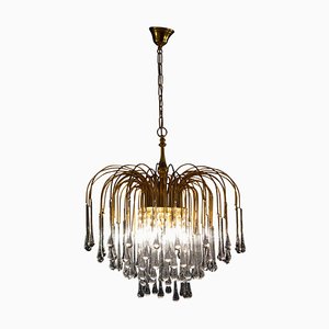 Large Iridescent Murano Glass Drops Chandelier in the Style of Venini, 1970s-MBH-1419163