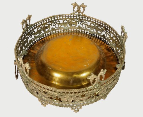 Large Islamic Bowl in Brass, 1940s-UZN-1400962