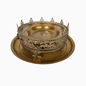 Large Islamic Bowl in Brass, 1940s-UZN-1400962