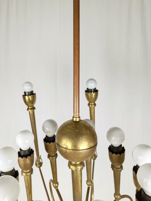 Large Italian 20-Light Brass Chandelier, 1940s-RD-2027015