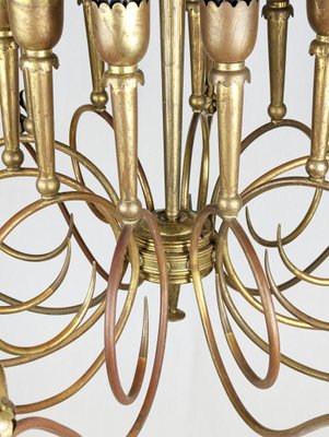 Large Italian 20-Light Brass Chandelier, 1940s-RD-2027015