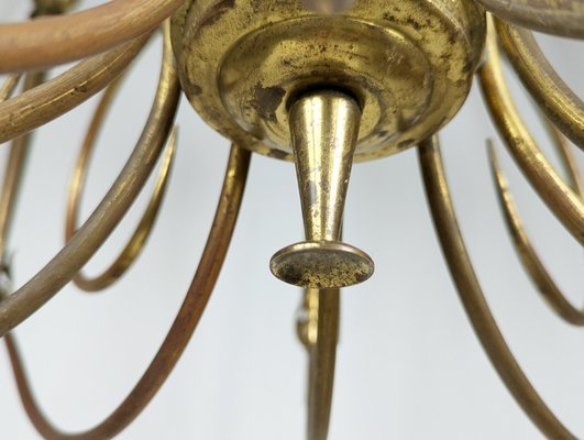 Large Italian 20-Light Brass Chandelier, 1940s-RD-2027015