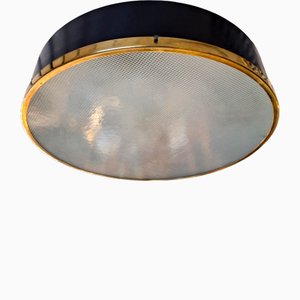 Large Italian Brass and Metal Ceiling Lamp from Stilnovo, 1950s-QZZ-2035406