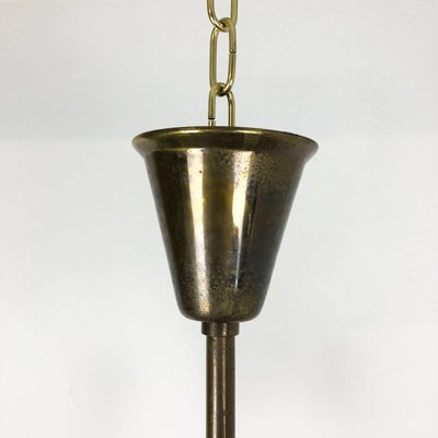 Large Italian Brass Hanging Chandelier Light Sconces in the Style of Stilnovo, 1950s-QZ-1169019