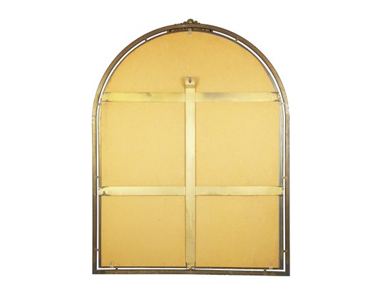 Large Italian Brass & Mirrored Glass Wall Mirror, 1970s-RD-1758714