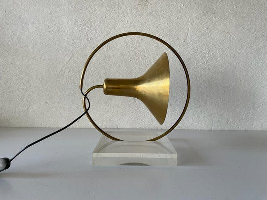 Large Italian Brass Trumpet Pendant Lamp, Italy, 1960s-RDS-1239922