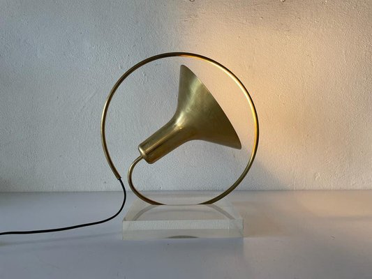 Large Italian Brass Trumpet Pendant Lamp, Italy, 1960s-RDS-1239922