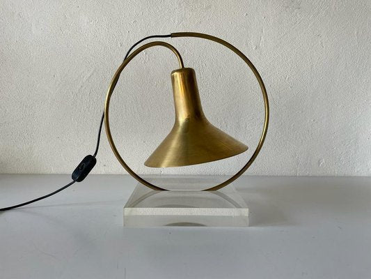 Large Italian Brass Trumpet Pendant Lamp, Italy, 1960s-RDS-1239922