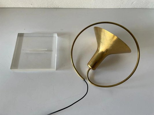 Large Italian Brass Trumpet Pendant Lamp, Italy, 1960s-RDS-1239922