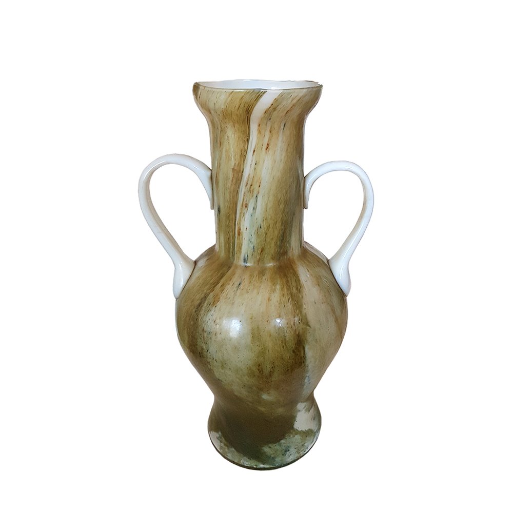 Large Italian Cased Glass Vase, 1960s