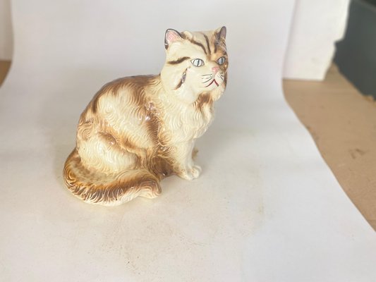 Large Italian Cat Figurines in Ceramic, 1970s, Set of 2-UR-1717315