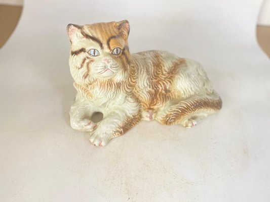 Large Italian Cat Figurines in Ceramic, 1970s, Set of 2-UR-1717315