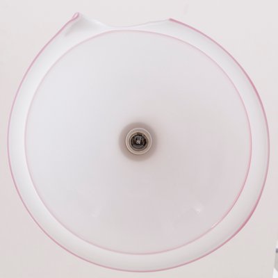 Large Italian Ceiling Lamp in White Murano Glass with Pink Gray Finishes, 1980s-MPO-1325994