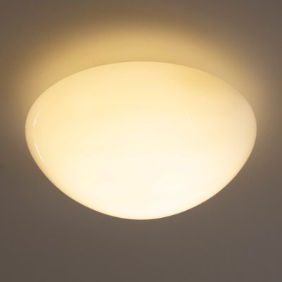 Large Italian Ceiling Light in White Opal Murano Glass, 1980s-MPO-1259569