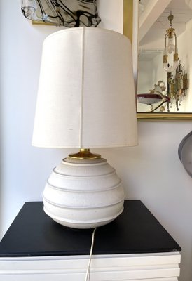 Large Italian Ceramic and Brass Lamp, 1970s-FUE-1406510