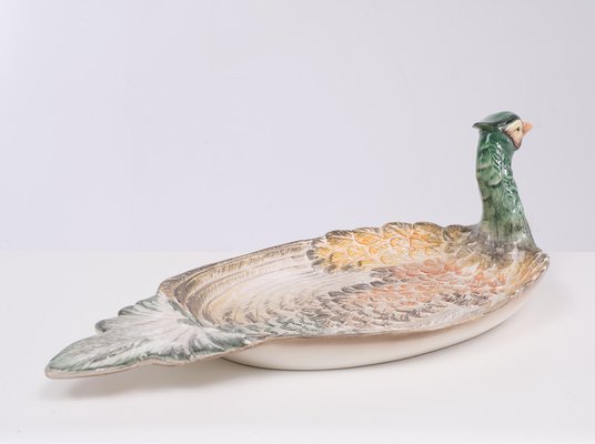 Large Italian Ceramic Peacock Fruit Platter, 1975-GCG-1703538