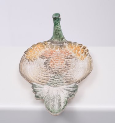 Large Italian Ceramic Peacock Fruit Platter, 1975-GCG-1703538