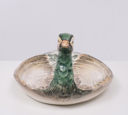 Large Italian Ceramic Peacock Fruit Platter, 1975-GCG-1703538