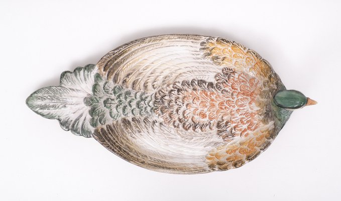 Large Italian Ceramic Peacock Fruit Platter, 1975-GCG-1703538