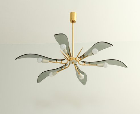 Large Italian Chandelier attributed to Fontana Arte, 1950s-UB-1785165