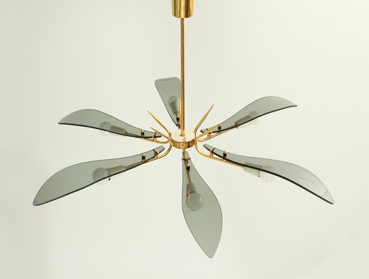 Large Italian Chandelier attributed to Fontana Arte, 1950s-UB-1785165